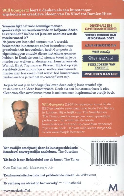 Achterkant van Denk als een kunstenaar