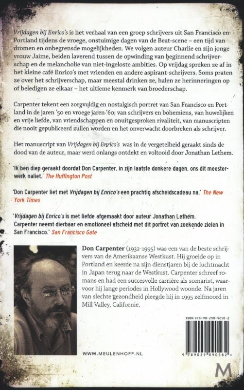 Achterkant van Vrijdagen bij Enrico's