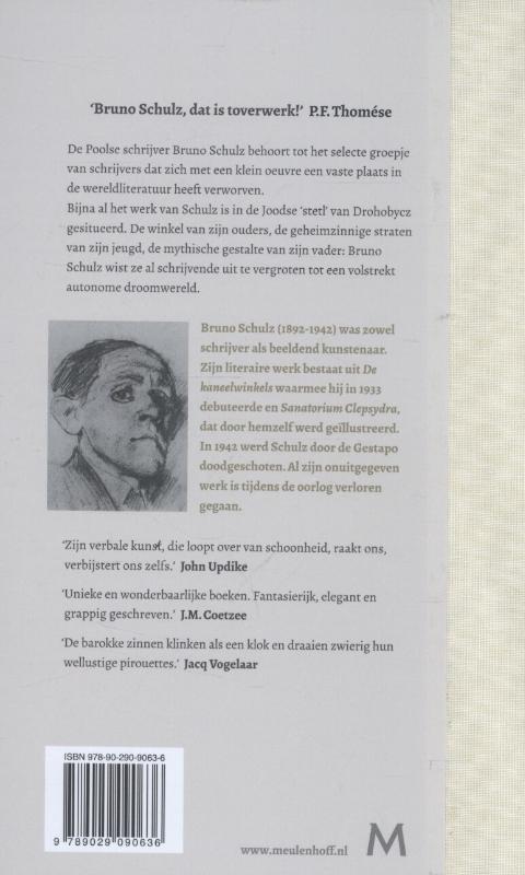 Achterkant van De kaneelwinkels & Sanatorium Clepsydra