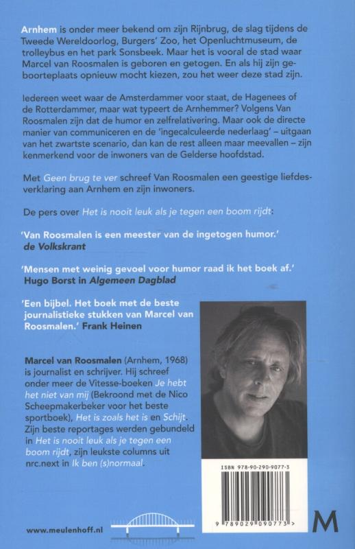 Achterkant van Geen brug te ver