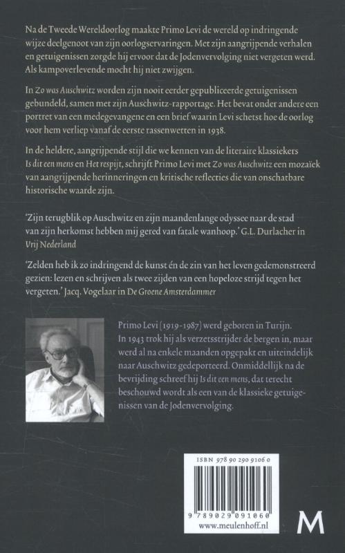 Achterkant van Zo was Auschwitz