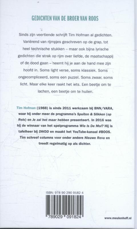 Achterkant van Gedichten van de broer van Roos