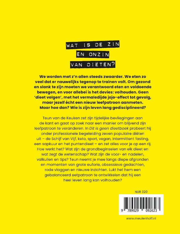 Achterkant van Dit is geen dieetboek