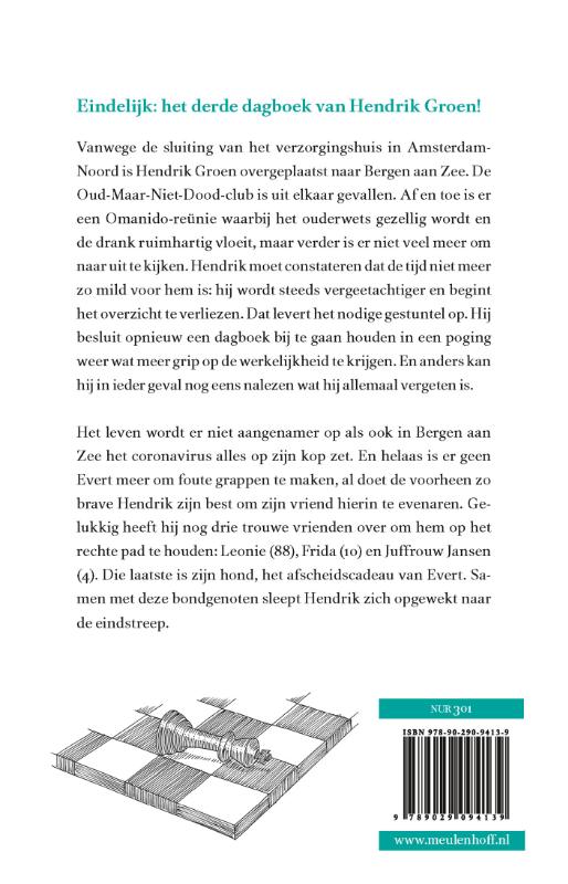 Achterkant van Opgewekt naar de eindstreep