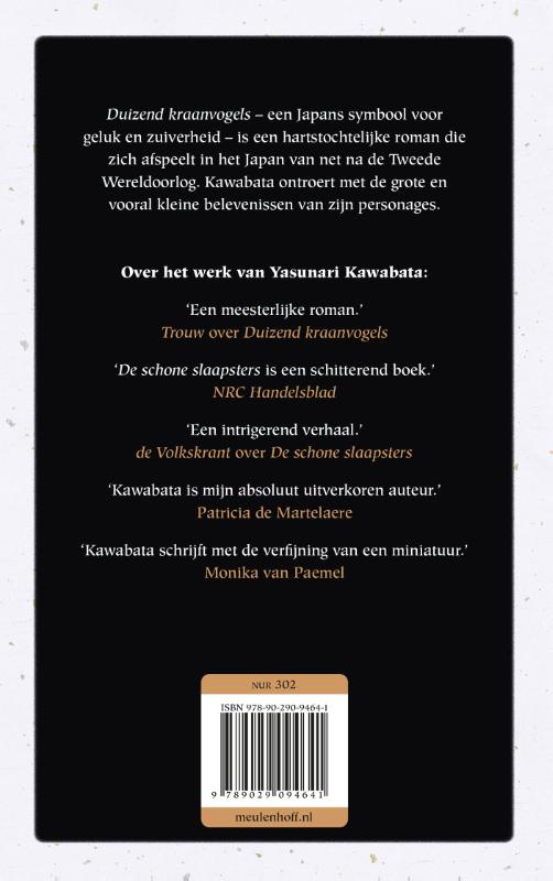 Achterkant van Duizend kraanvogels