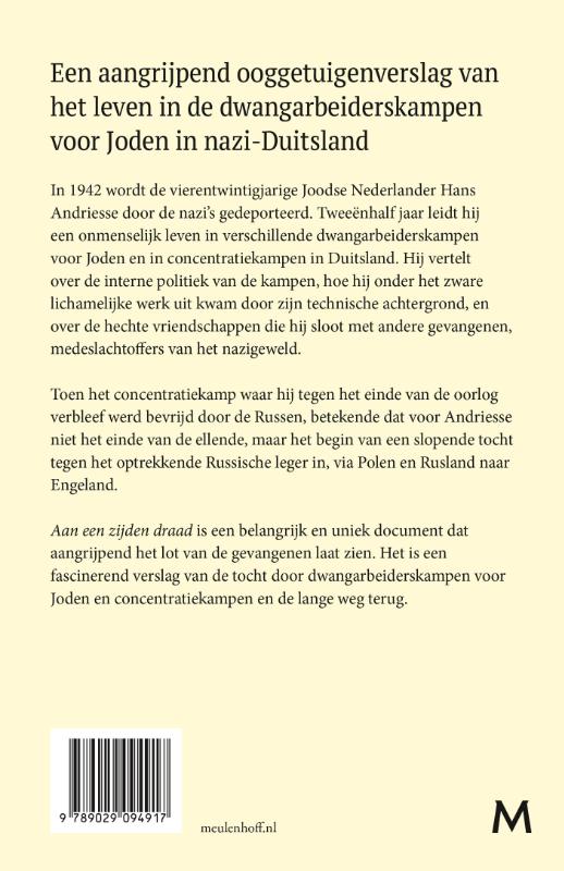 Achterkant van Aan een zijden draad