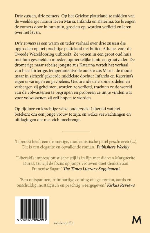 Achterkant van Drie zomers