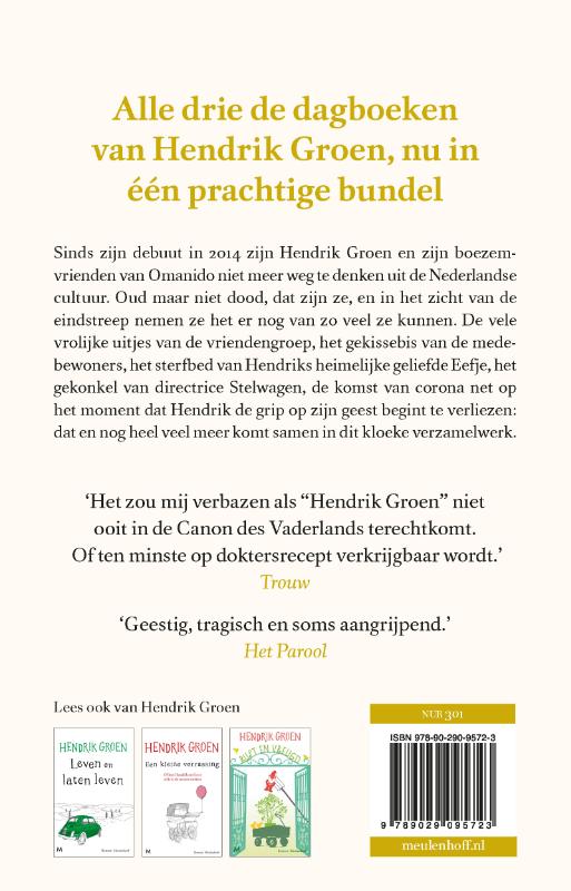 Achterkant van De drie geheime dagboeken van Hendrik Groen
