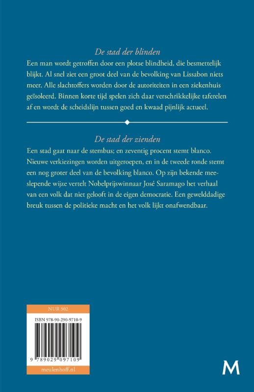 Achterkant van De stad der blinden & De stad der zienden