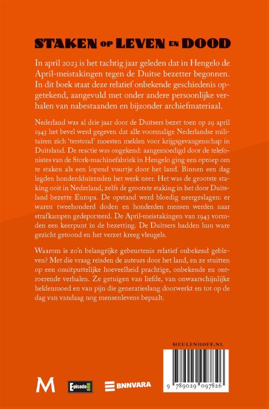 Achterkant van Staken op leven en dood