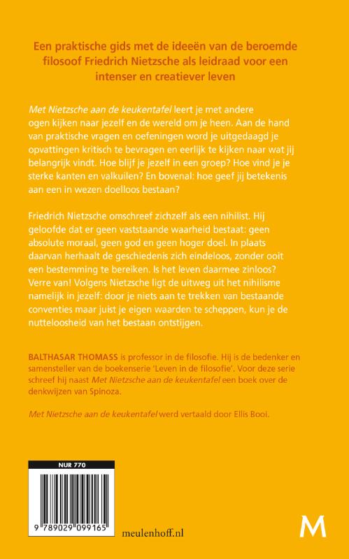 Achterkant van Met Nietzsche aan de keukentafel