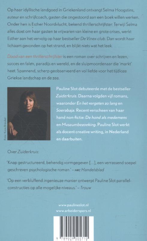 Achterkant van Dood van een thrillerschrijfster