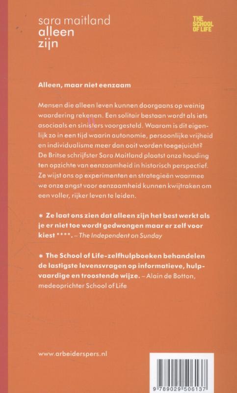 Achterkant van Alleen zijn