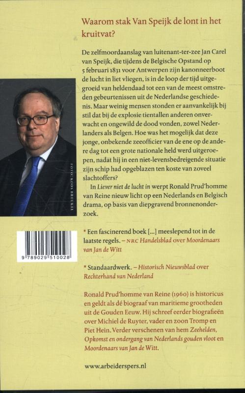 Achterkant van Liever niet de lucht in