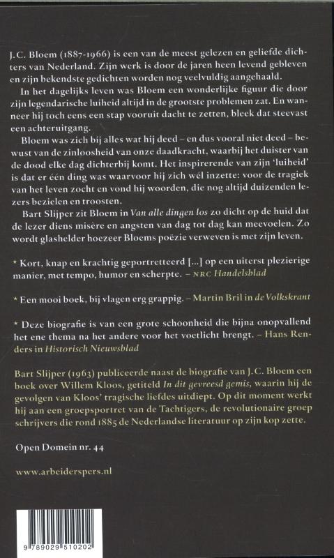 Achterkant van Van alle dingen los