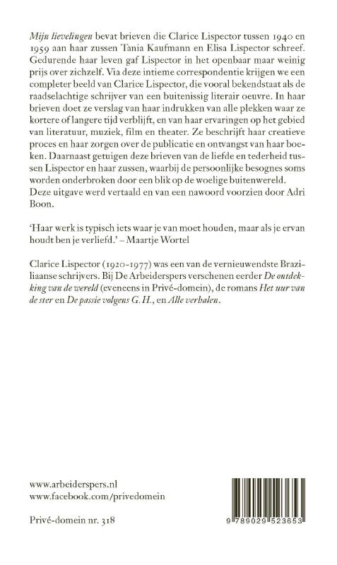 Achterkant van Mijn lievelingen