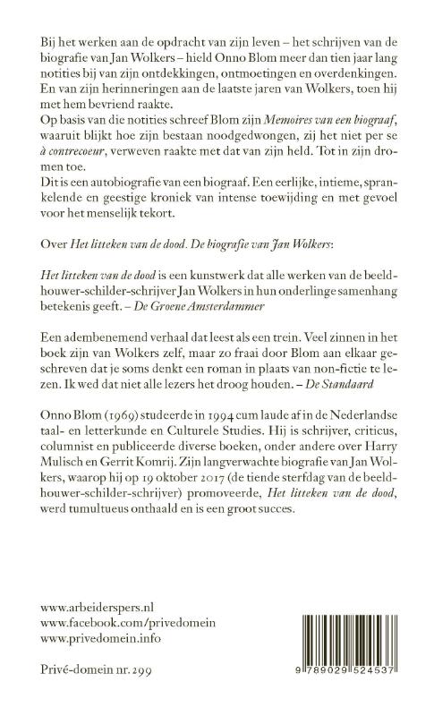 Achterkant van Memoires van een biograaf