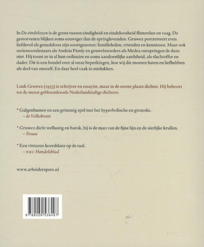 Achterkant van De eindelozen