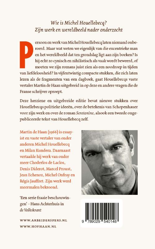 Achterkant van Aan de rand van de wereld: Michel Houellebecq