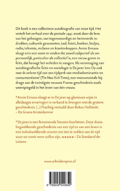 Achterkant van De jaren