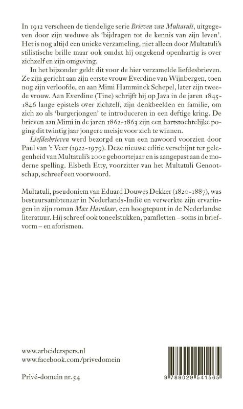 Achterkant van Liefdesbrieven