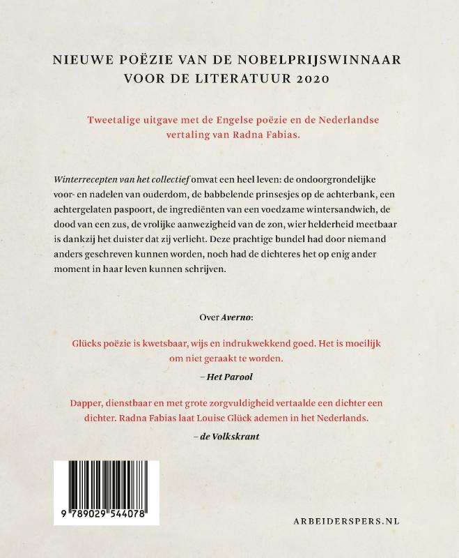 Achterkant van Winterrecepten van het collectief