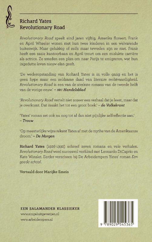 Achterkant van Revolutionary Road
