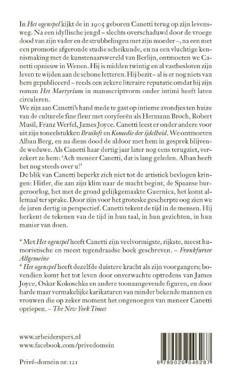 Achterkant van Het ogenspel