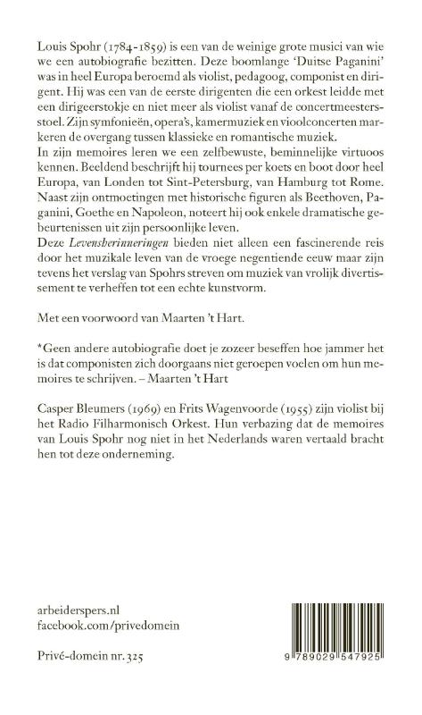 Achterkant van Levensherinneringen