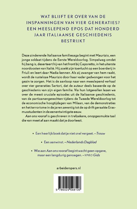 Achterkant van Aan ons vooraf