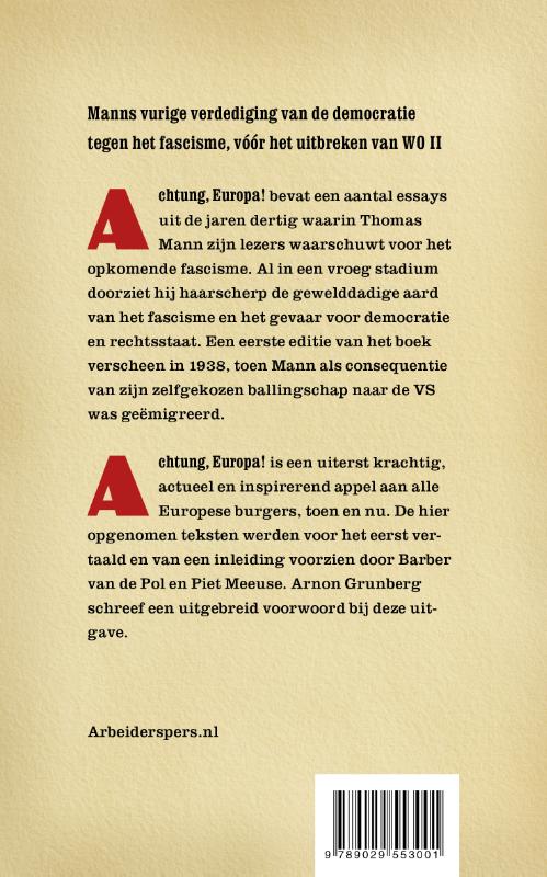 Achterkant van Achtung, Europa!