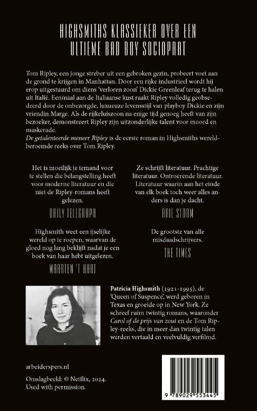 Achterkant van De getalenteerde meneer Ripley