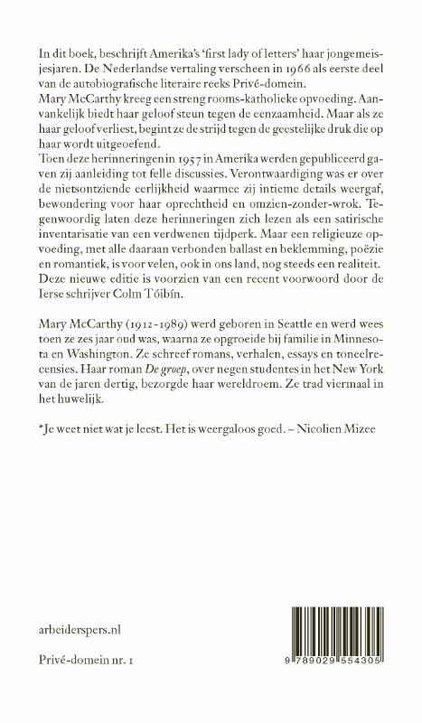 Achterkant van Herinneringen aan mijn roomse jeugd