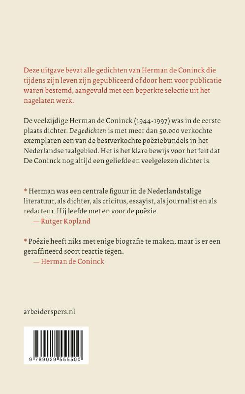 Achterkant van De gedichten