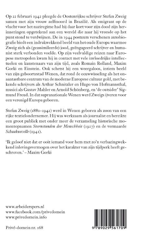 Achterkant van Wereld van gisteren