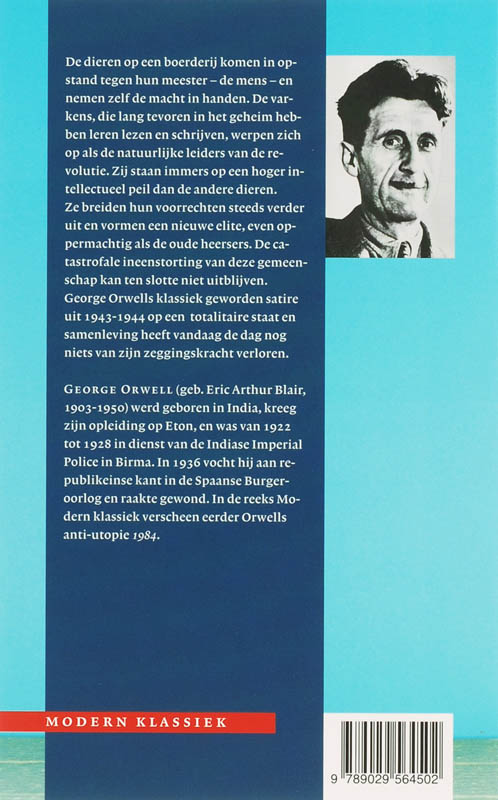 Achterkant van Animal Farm