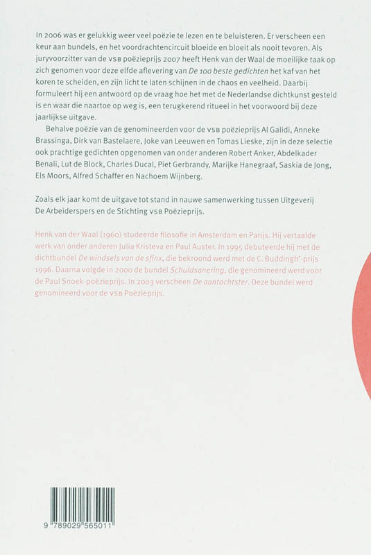 Achterkant van De 100 beste gedichten van 2006