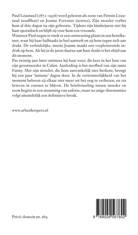 Achterkant van Brieven aan mijn moeder