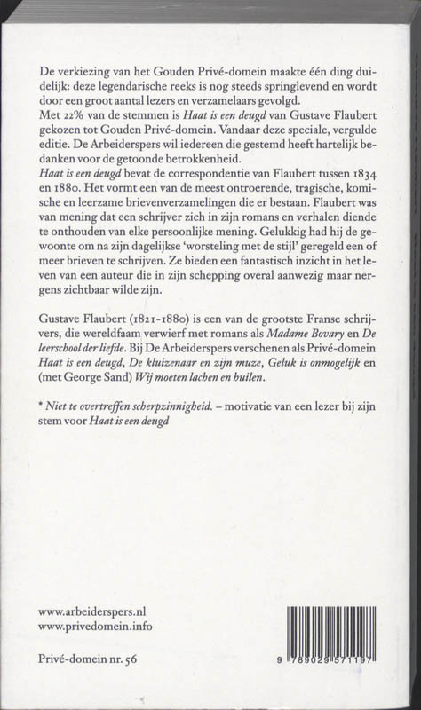 Achterkant van Haat is een deugd