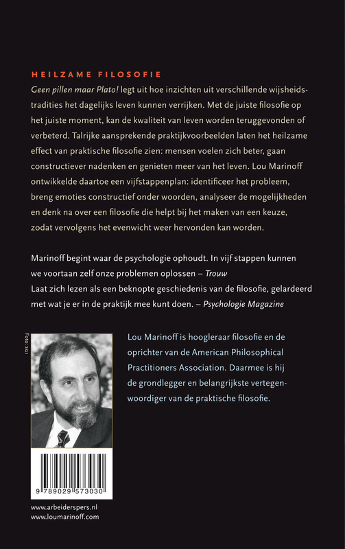 Achterkant van Geen pillen maar Plato!