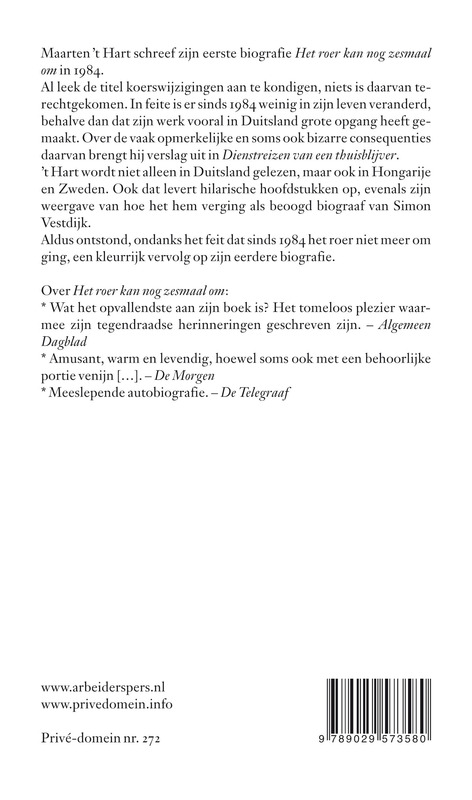 Achterkant van Dienstreizen van een thuisblijver