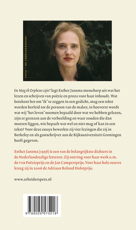 Achterkant van Mag ik Orpheus zijn?