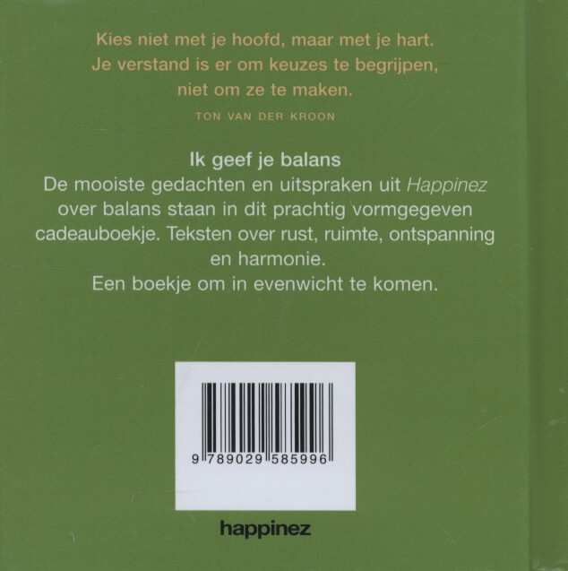 Achterkant van Ik geef je balans