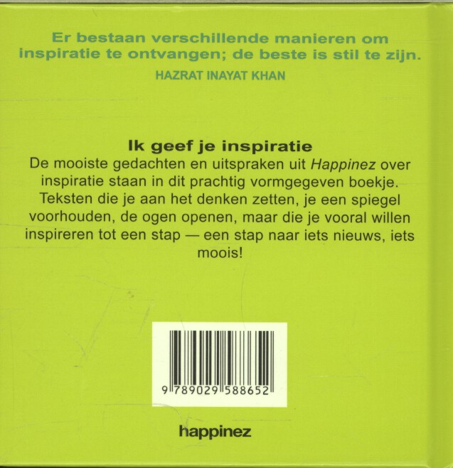 Achterkant van Ik geef je inspiratie