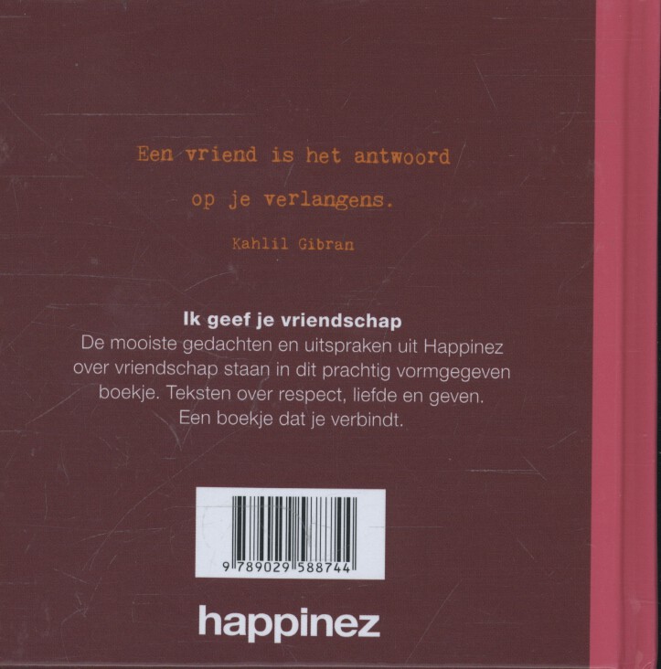 Achterkant van Ik geef je vriendschap