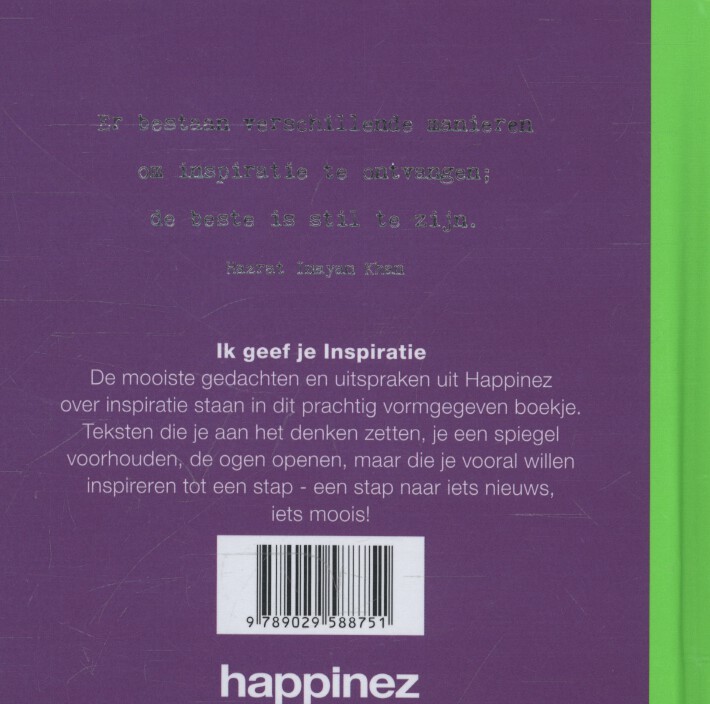 Achterkant van Ik geef je inspiratie