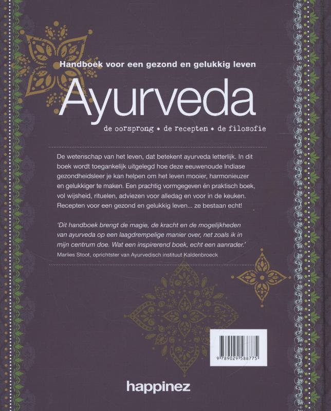 Achterkant van Ayurveda