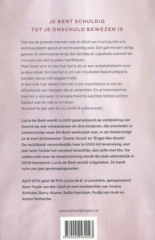 Achterkant van Lucia de B. levenslang en tbs