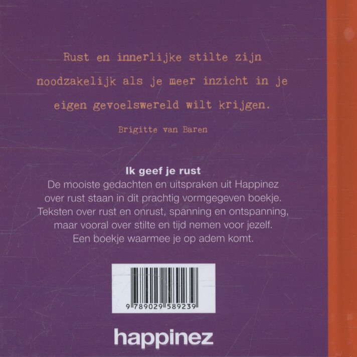 Achterkant van Ik geef je rust