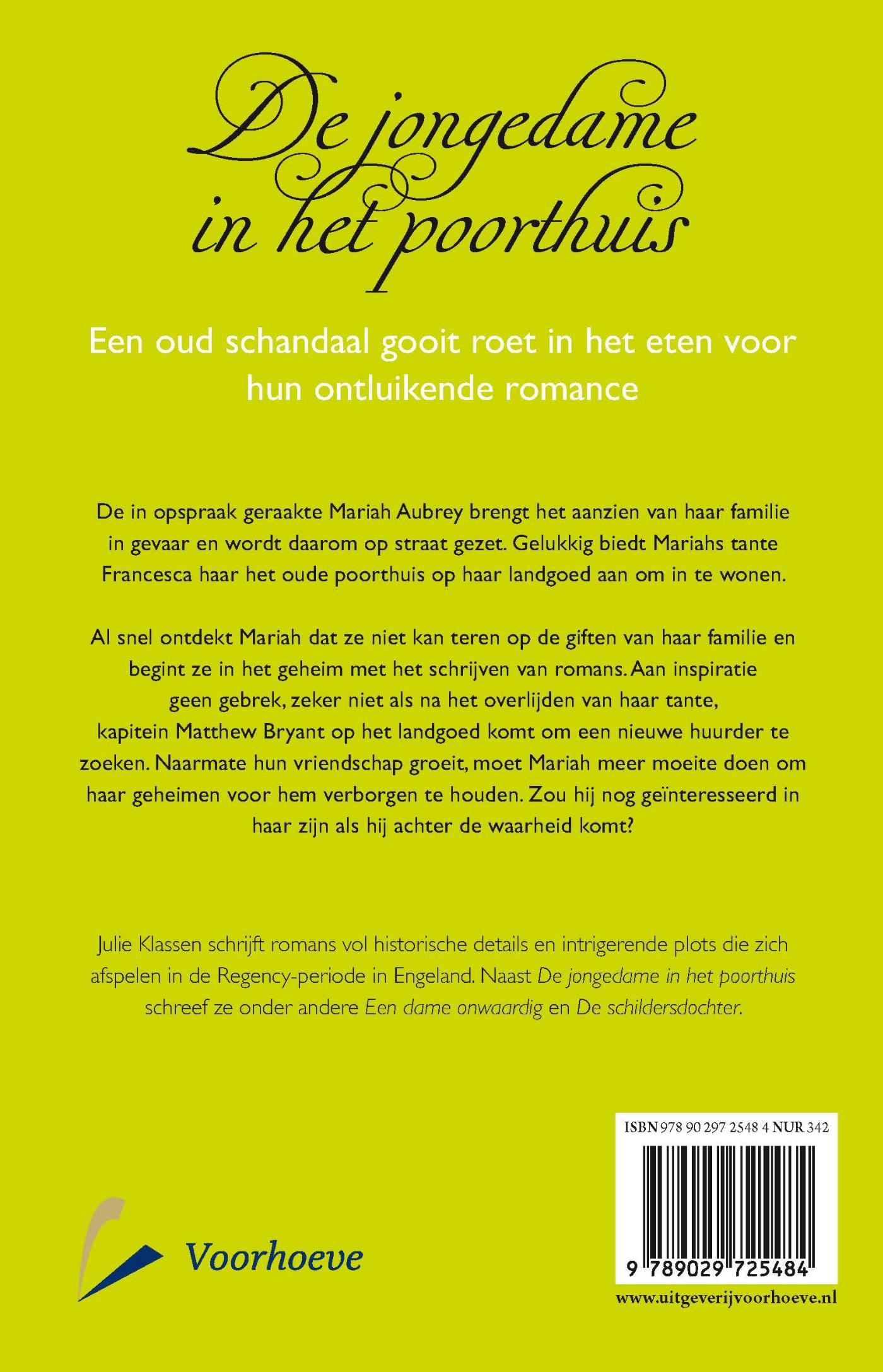 Achterkant van De jongedame in het poorthuis